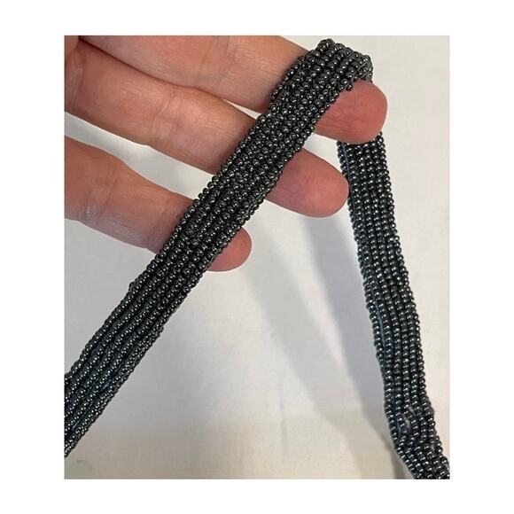 Vintage 60s Richere Bag by Walborg Black Hand Made Beaded Evening Purse - Picture 7 of 9